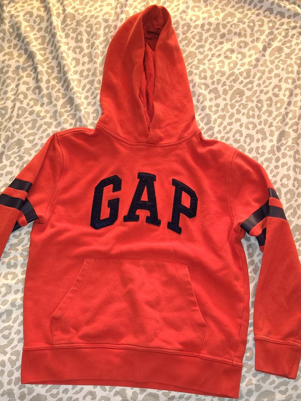 GAP Orange Hooded Sweatshirt with Navy Lettering